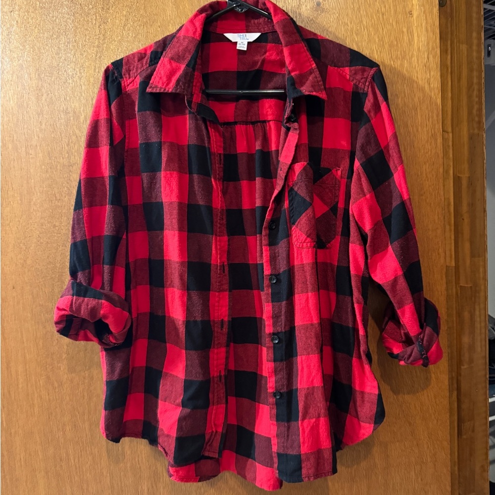 Time and Tru Buffalo Plaid Flannel Shirt
